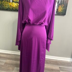Fashion Nova Vibrant Purple Long Sleeve Maxi Dress
